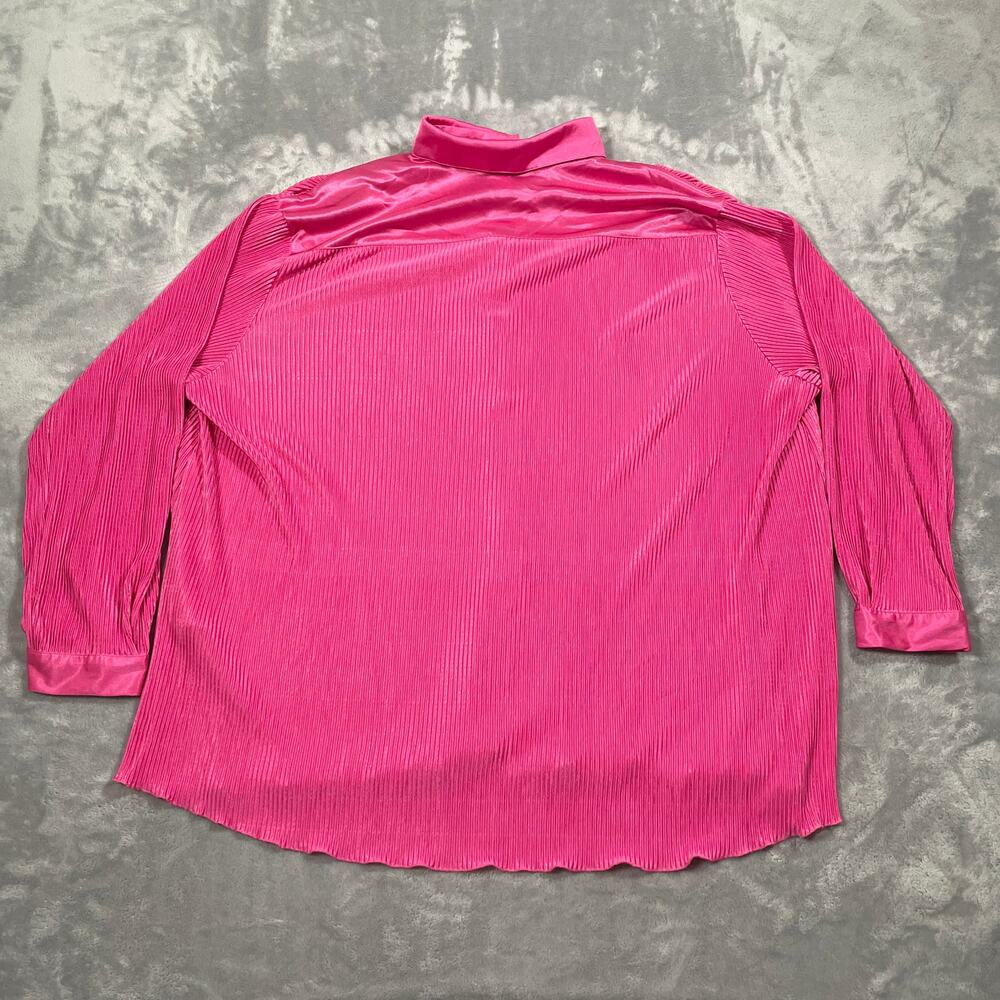 Sleeper Pajama Set Medium Pink Origami Plisse Flowy Silky Lounge Flared Stretch - Picture 6 of 12